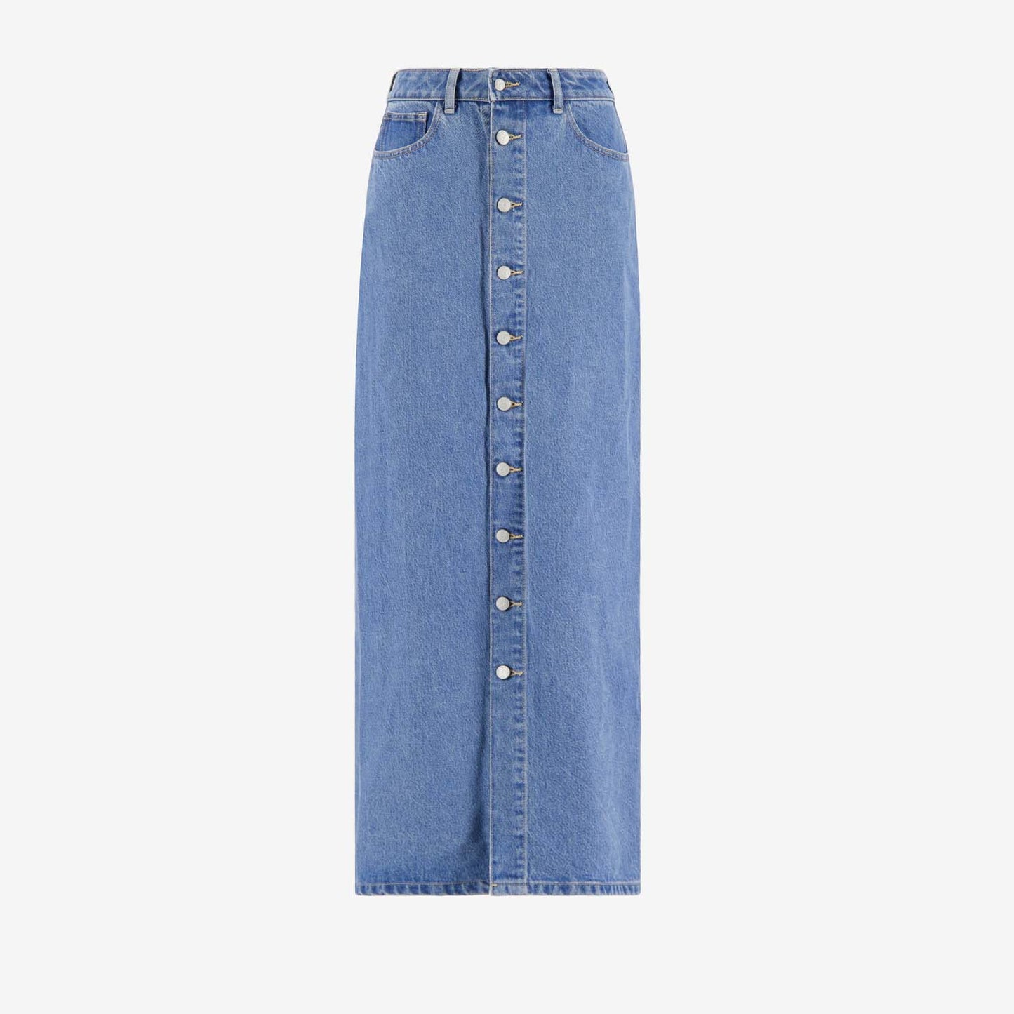 The CS X Kontakt Button-Down Maxi Denim Skirt