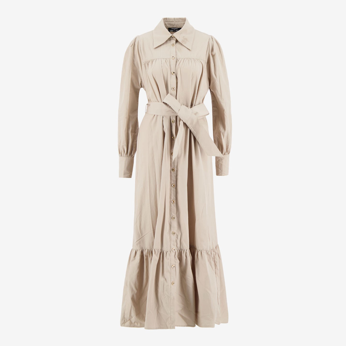 Beige Poplin Maxi Dress