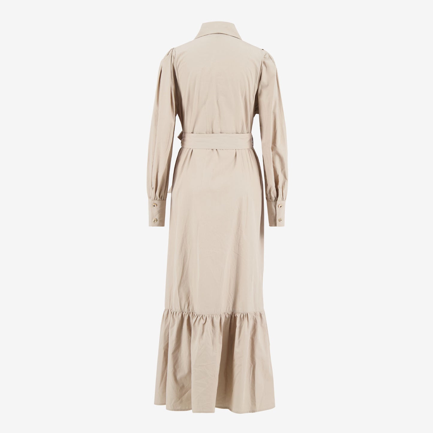 Beige Poplin Maxi Dress