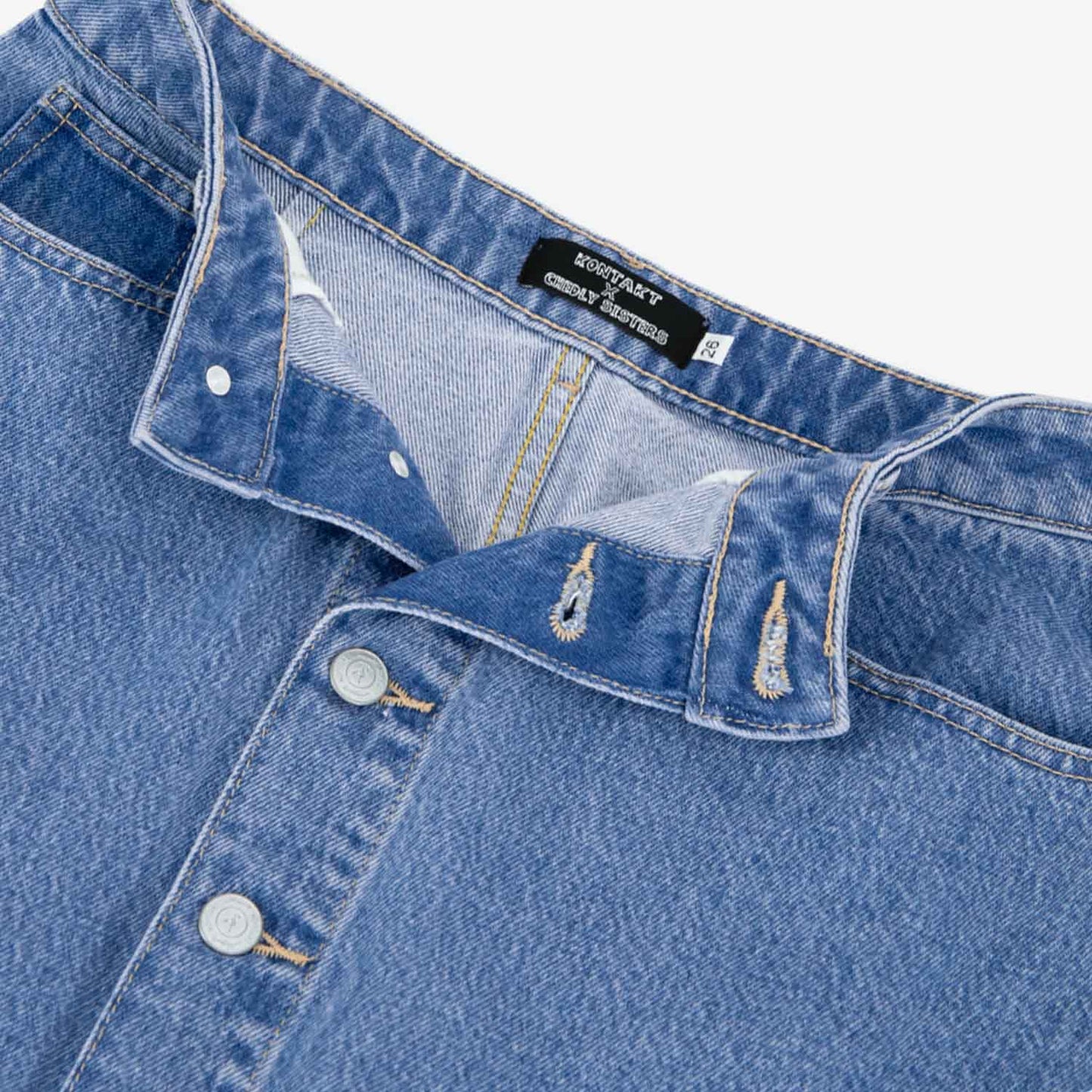 The CS X Kontakt Button-Down Maxi Denim Skirt