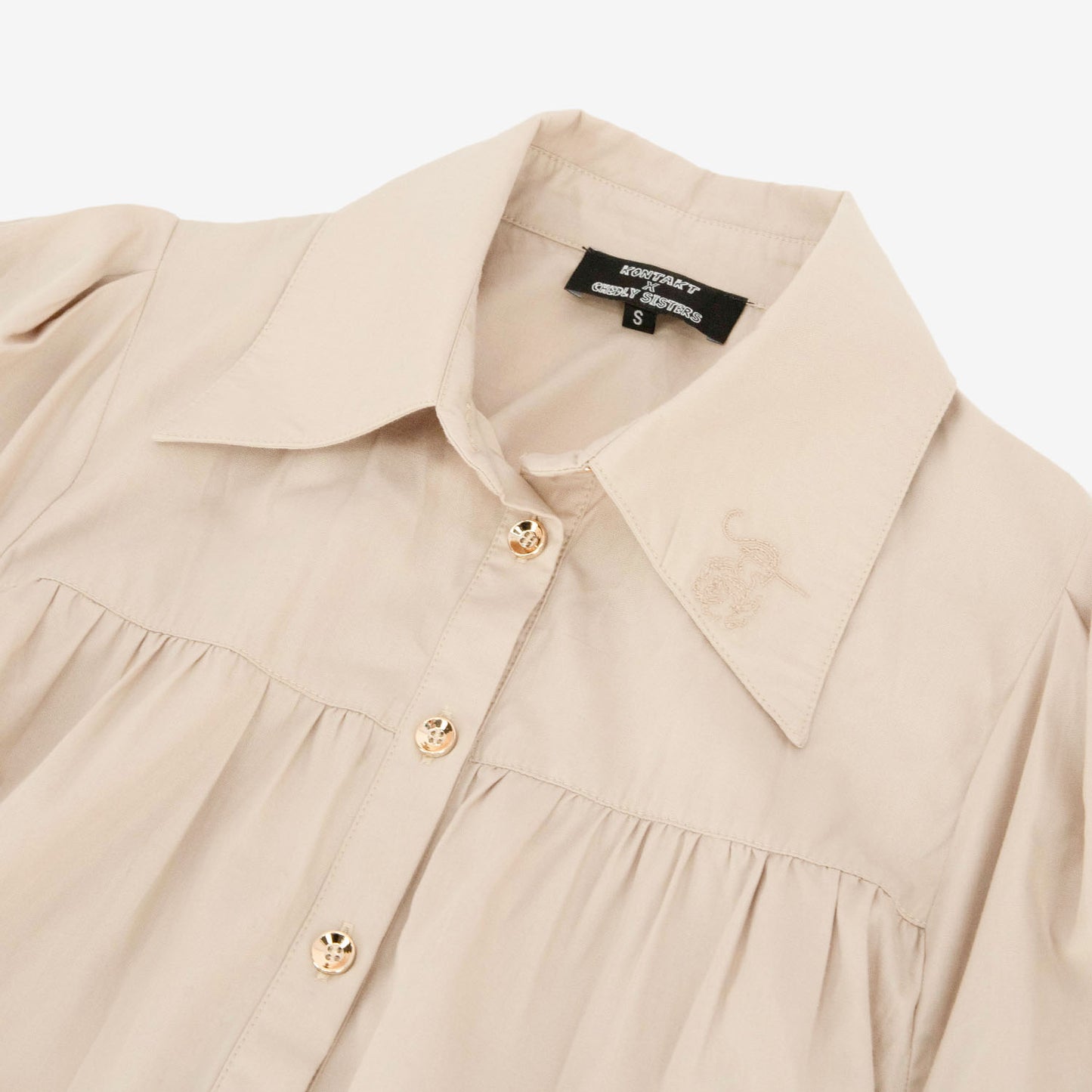 Beige Poplin Maxi Dress