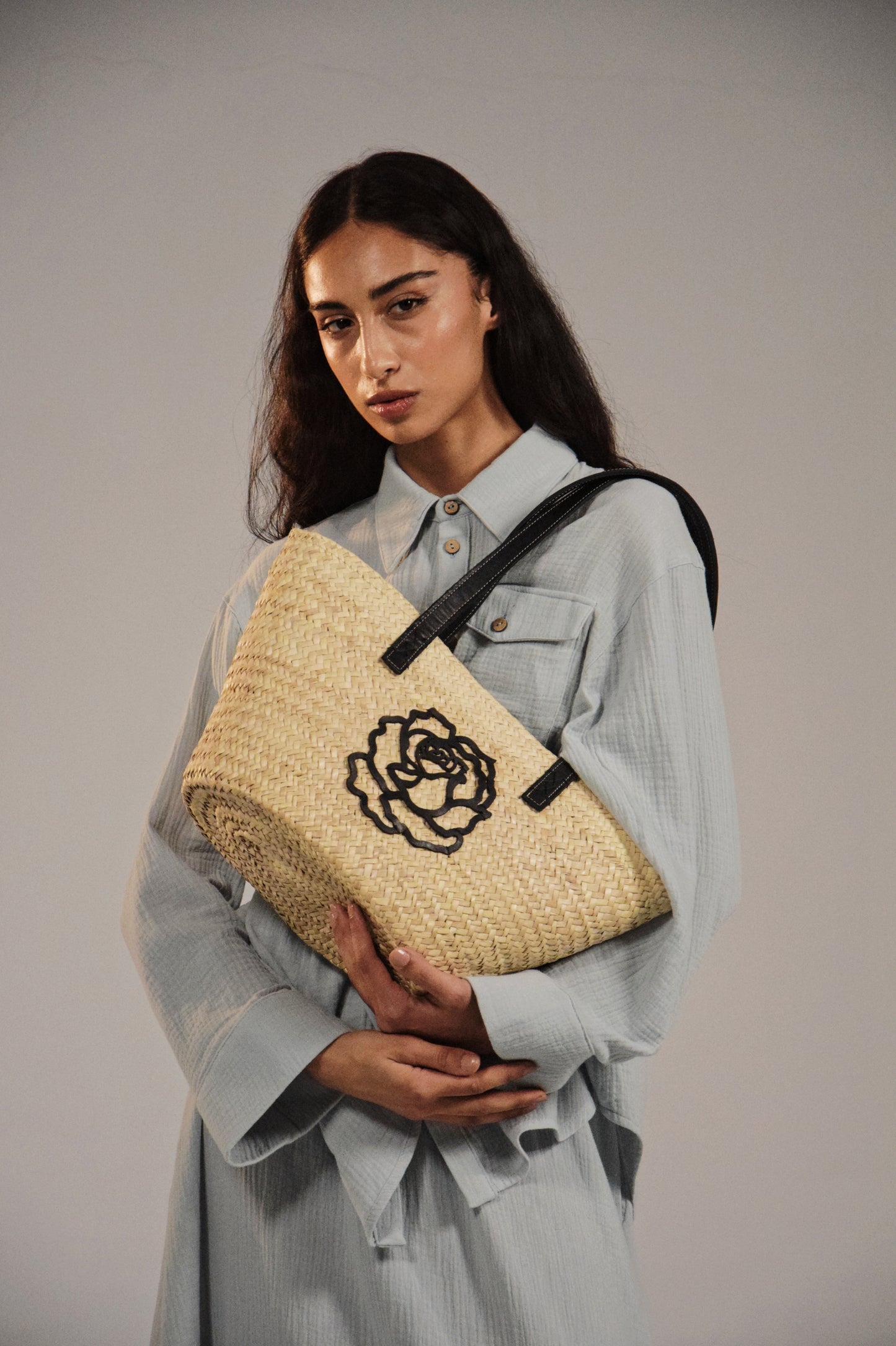 The Midi Signature Basket Bag