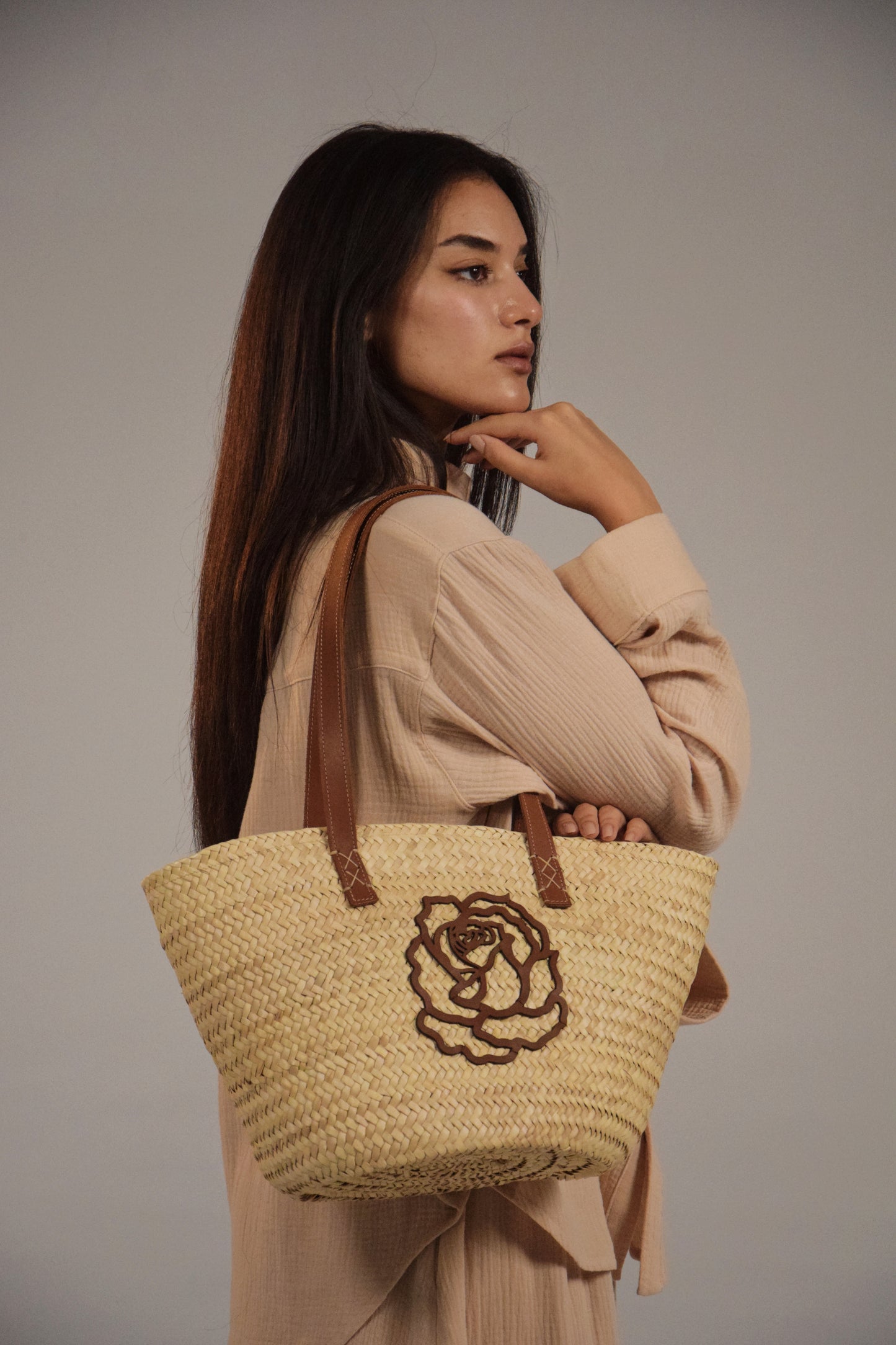 The Midi Signature Basket Bag