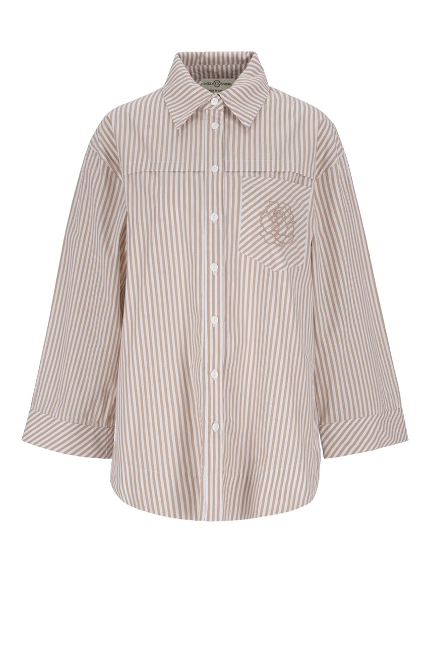 Striped Essential Shirt (Beige)
