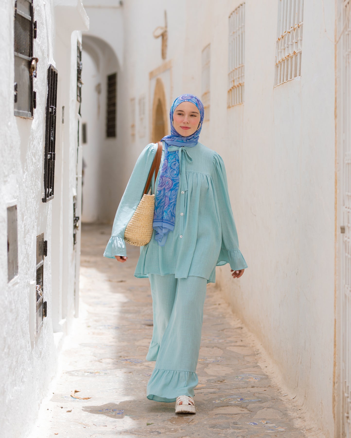 Blue Linen Pants