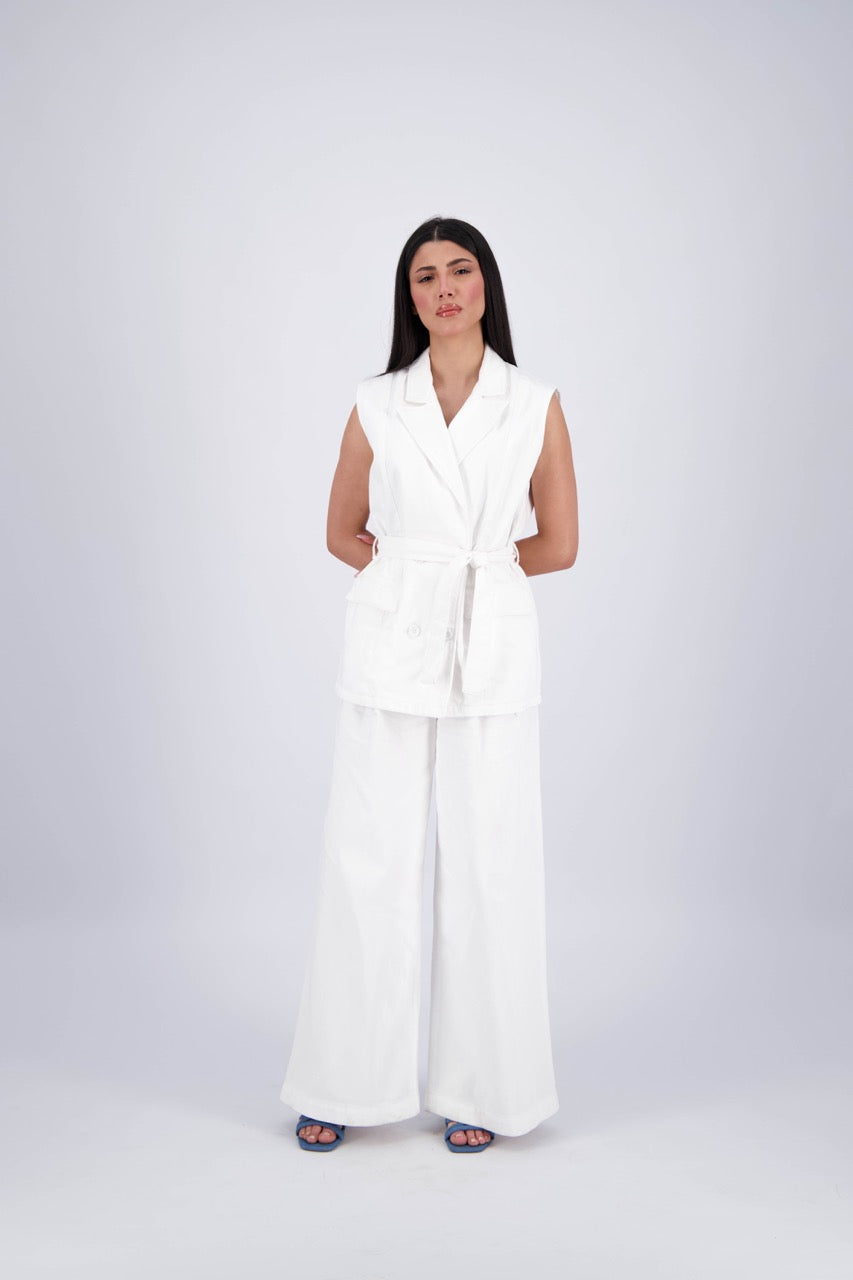 CS X Kontakt Sleeveless Crossover Blazer