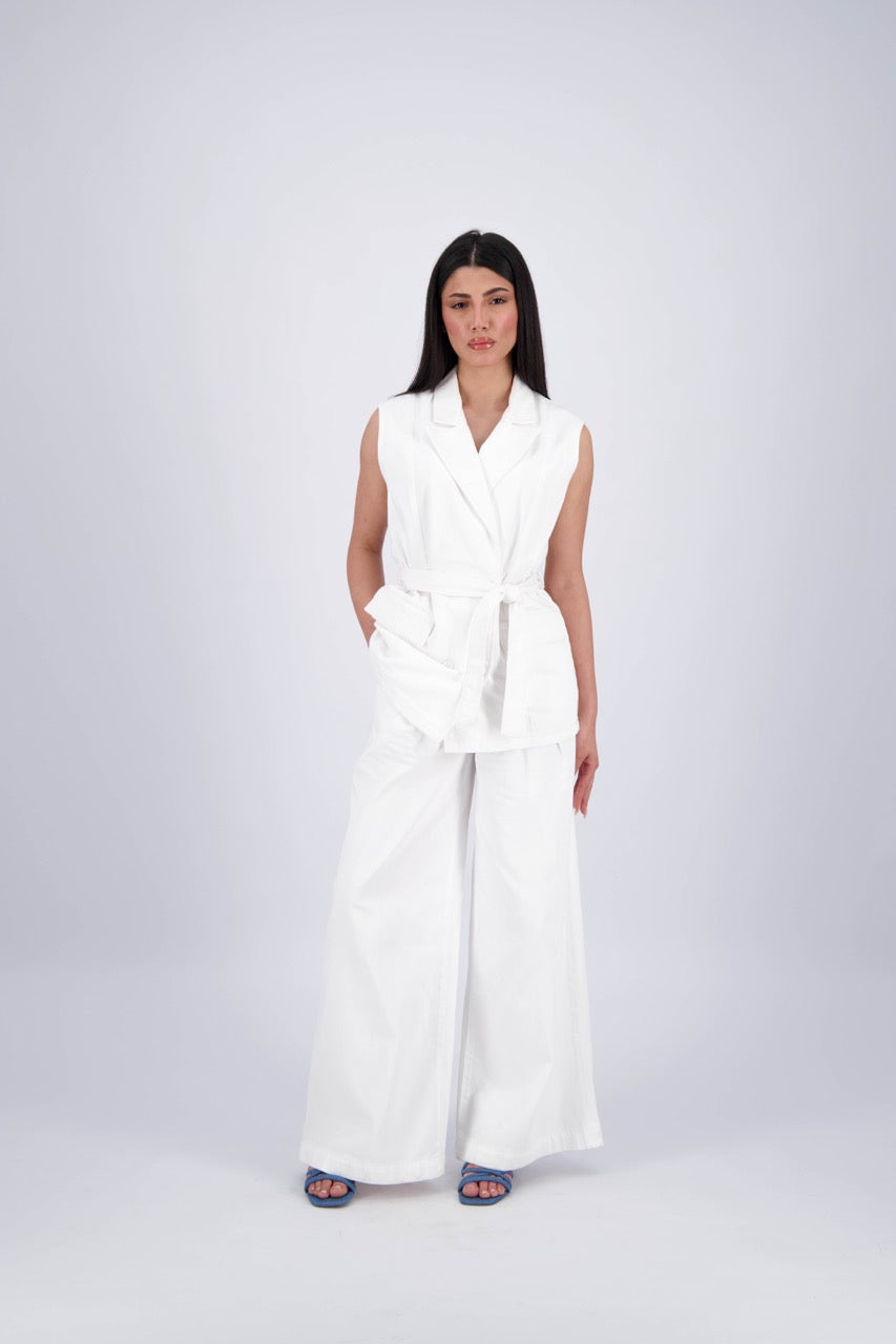 CS X Kontakt Sleeveless Crossover Blazer
