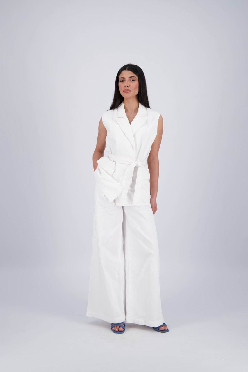CS X Kontakt Sleeveless Crossover Blazer