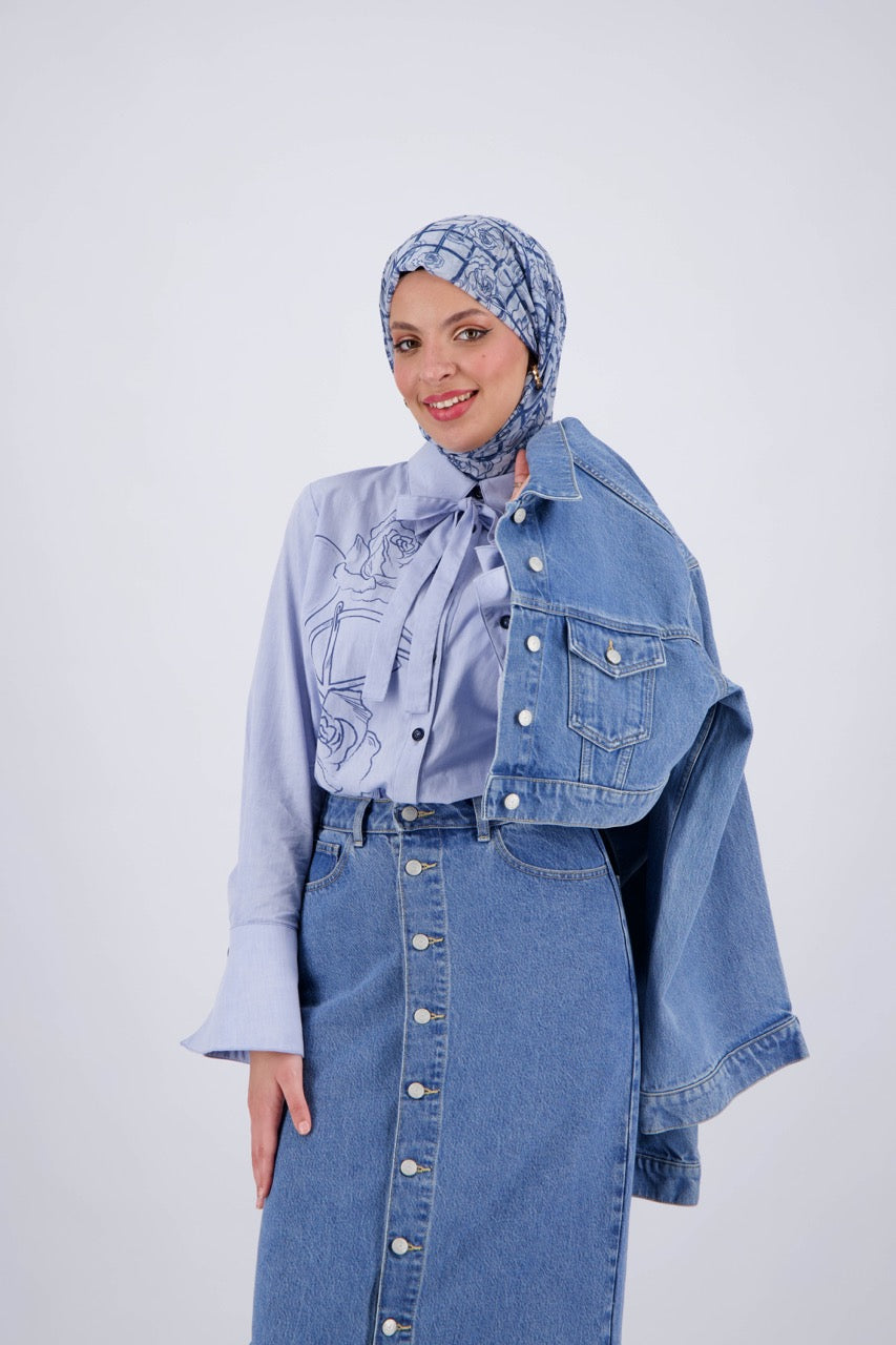 The CS X Kontakt Cropped Denim Jacket