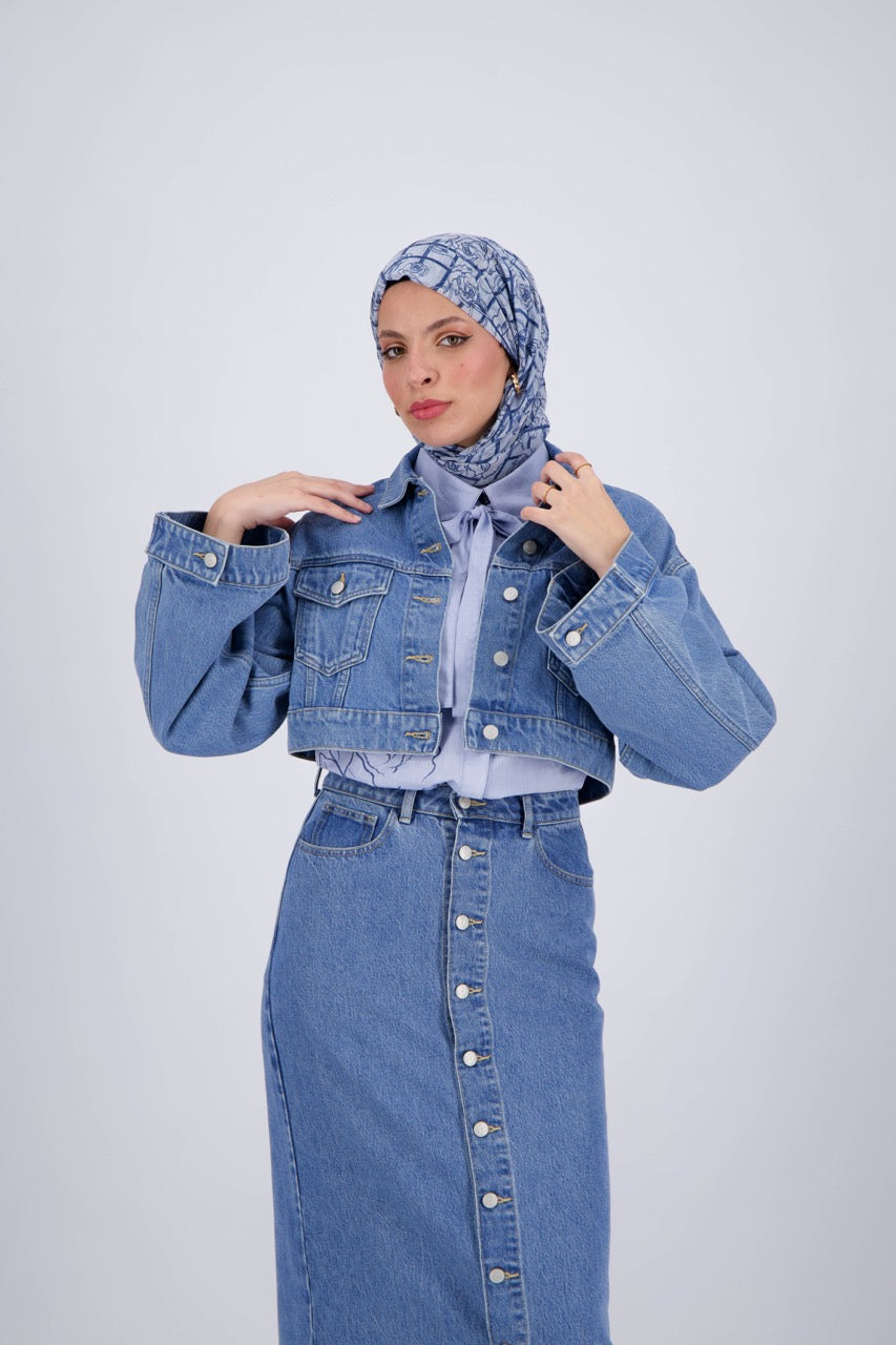 The CS X Kontakt Cropped Denim Jacket