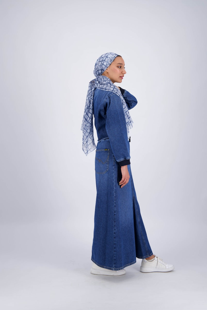 The CS X Kontakt Maxi Denim Skirt