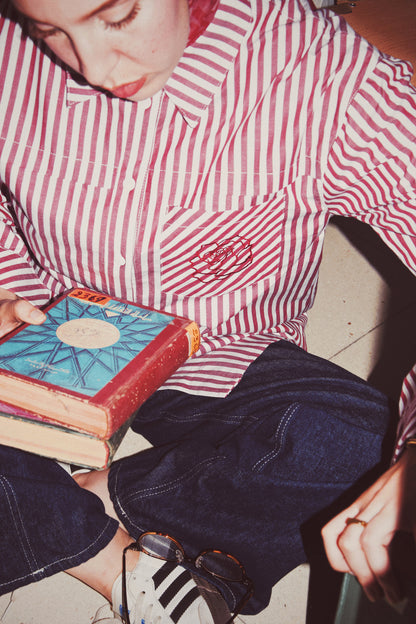 Striped Essential Shirt (Burgundy)