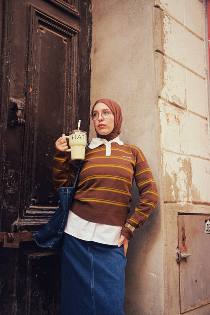 The Soft Stripes Sweatshirt (Brown X Green)