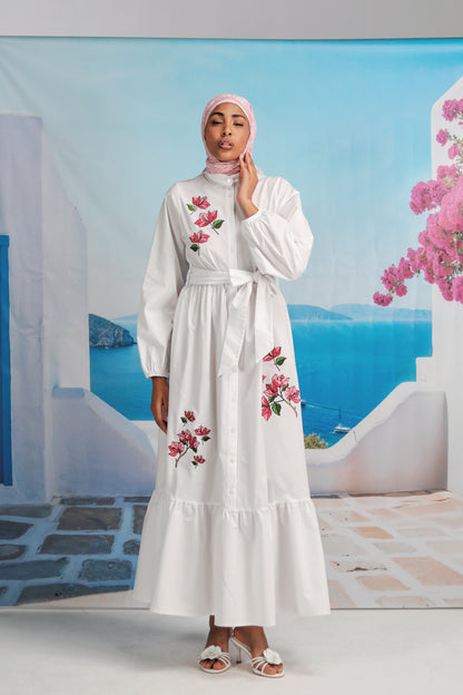 Bougainvillea Field White Dress
