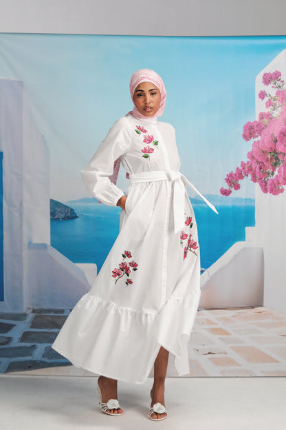 Bougainvillea Field White Dress