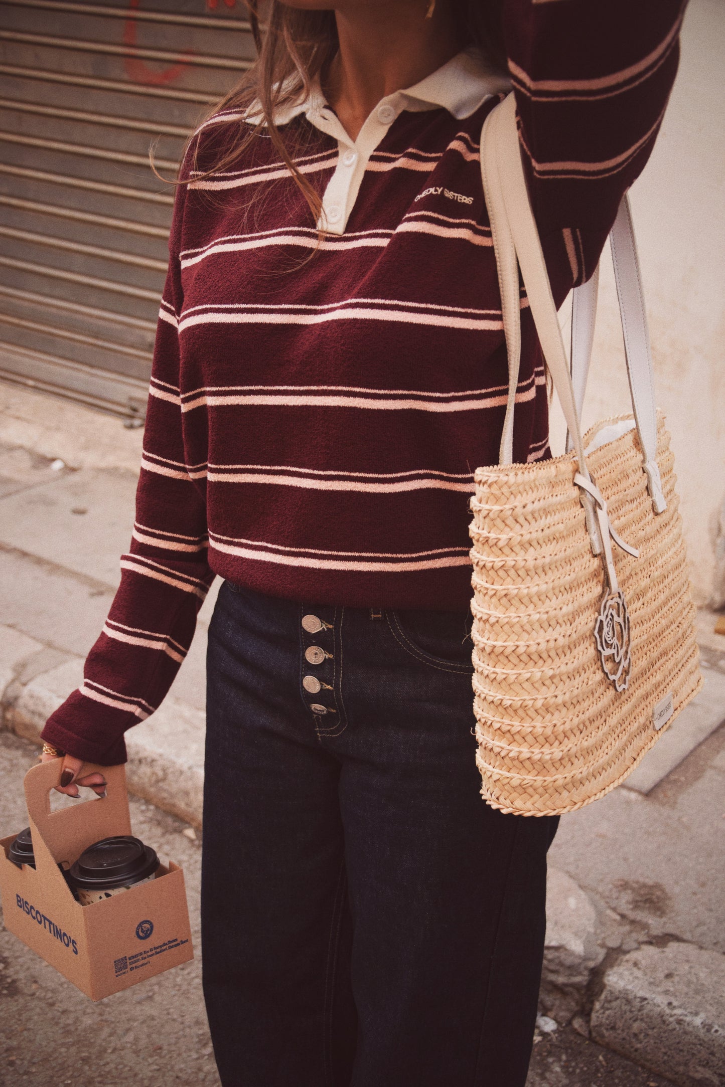 The Soft Stripes Sweatshirt (Burgundy X pink)