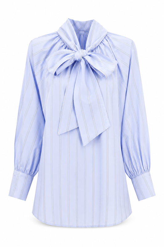 Striped Shirt With Bow