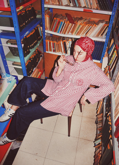 Striped Essential Shirt (Burgundy)