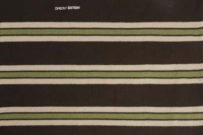 Retro Striped Polo Knit (Brown X Green)