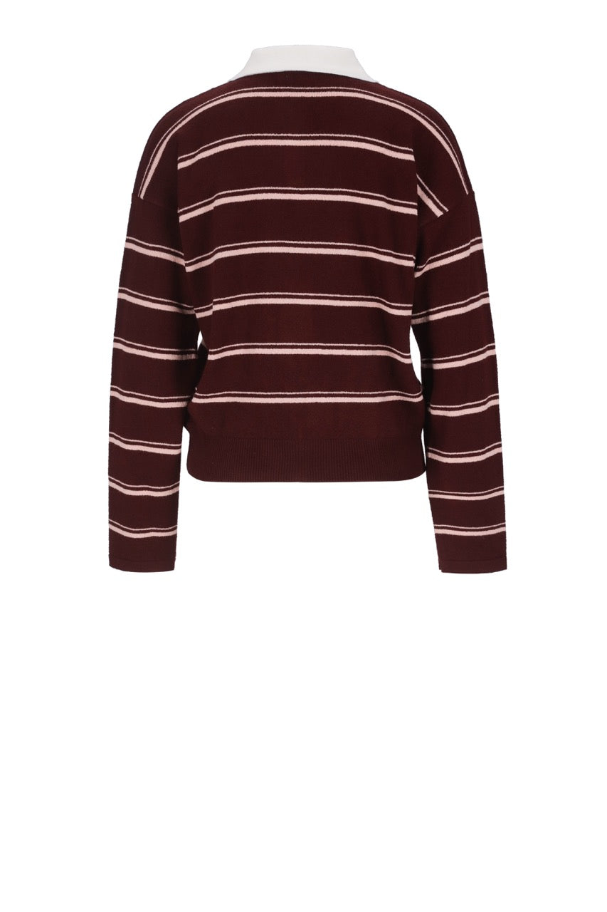 The Soft Stripes Sweatshirt (Burgundy X pink)