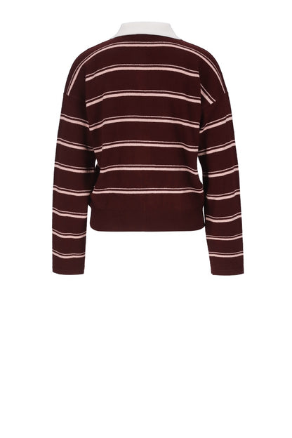 The Soft Stripes Sweatshirt (Burgundy X pink)