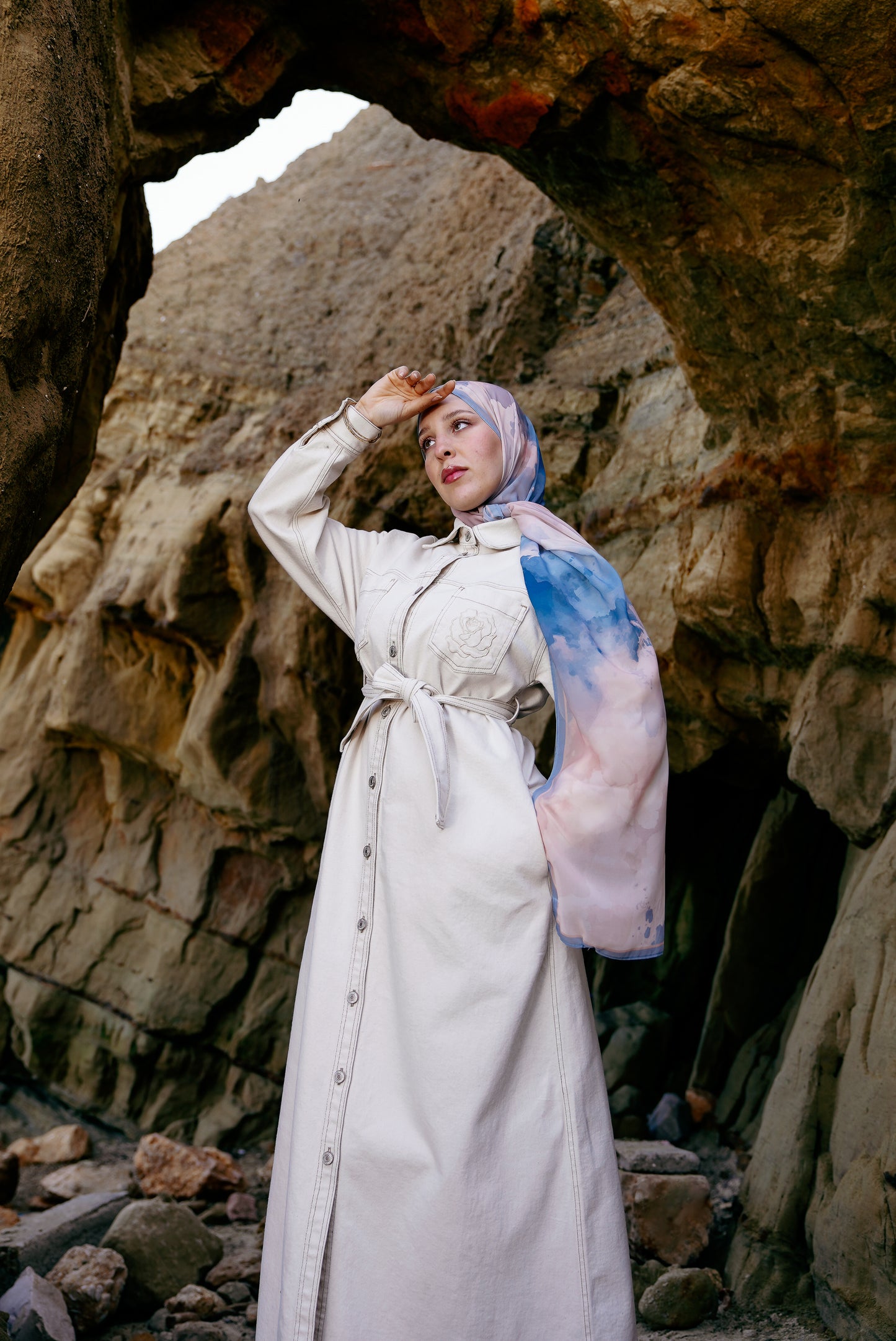 CS Signature Ivory Denim Dress