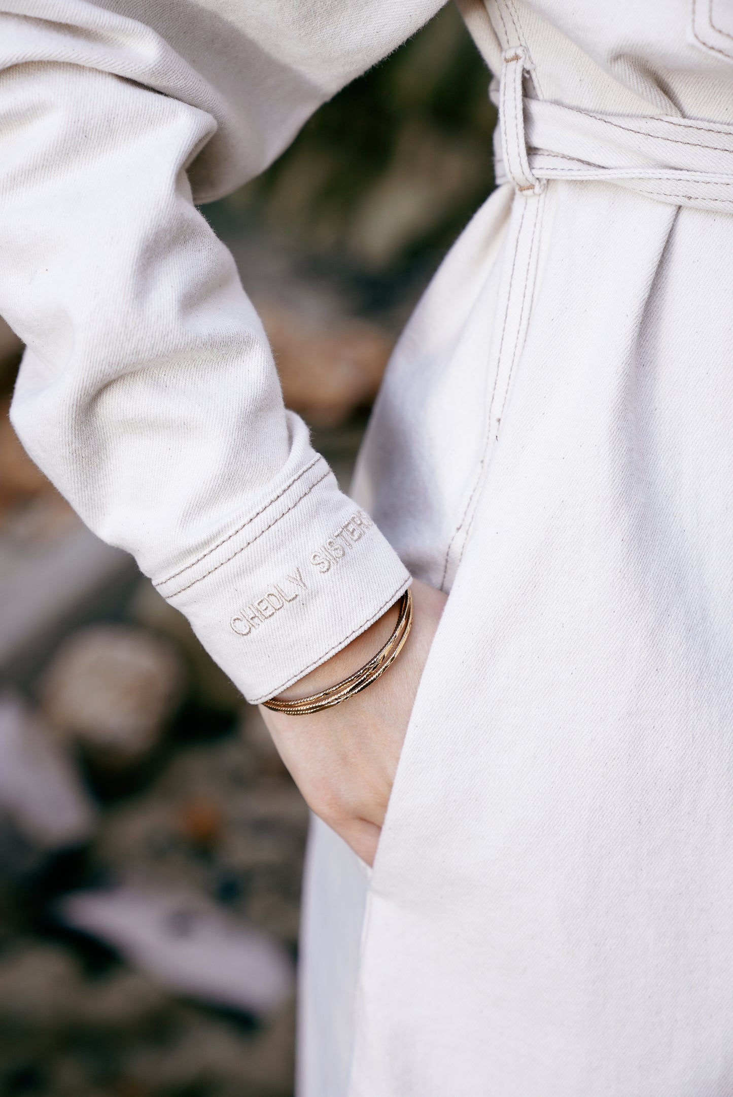 CS Signature Ivory Denim Dress