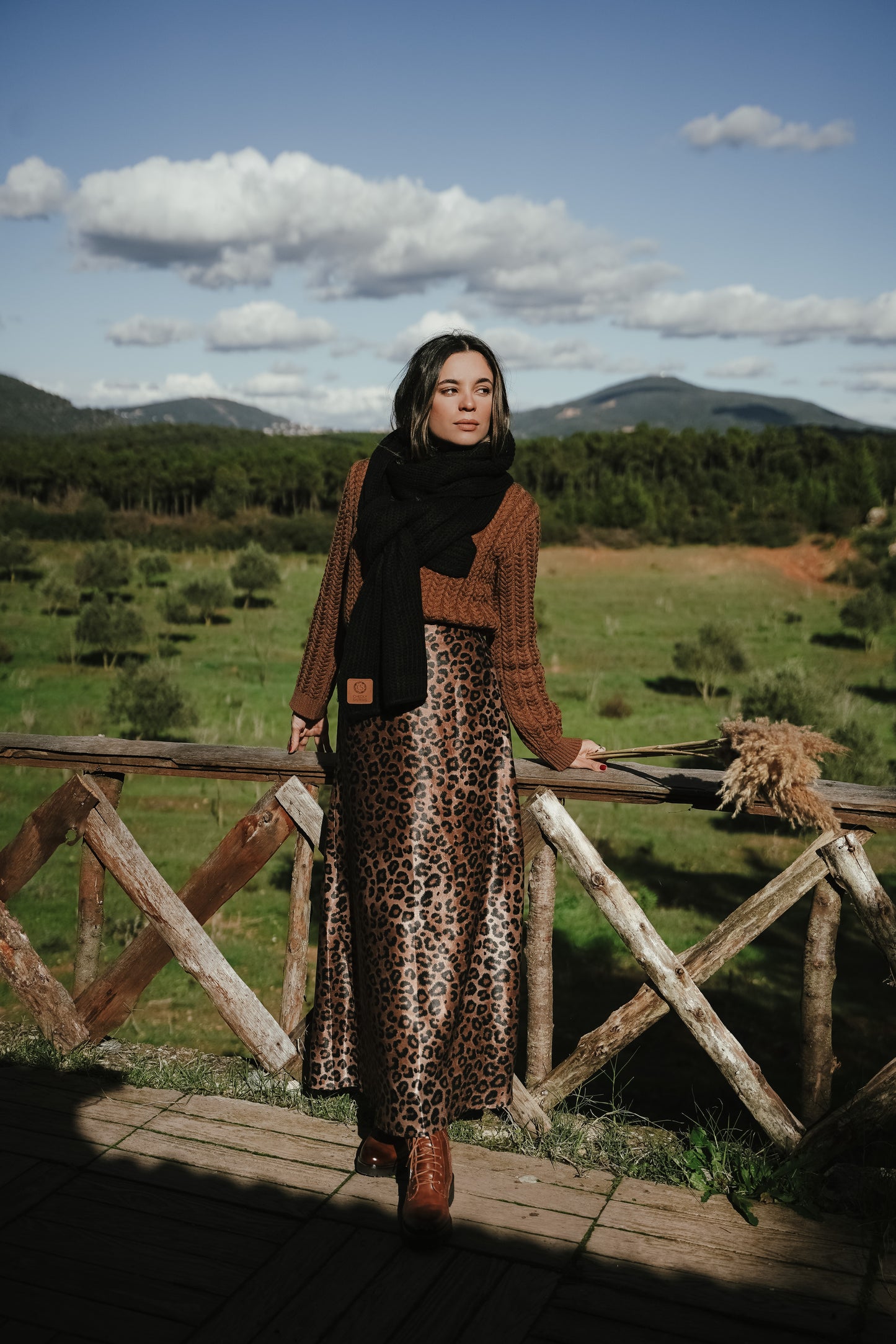 Animal Print Satin Skirt