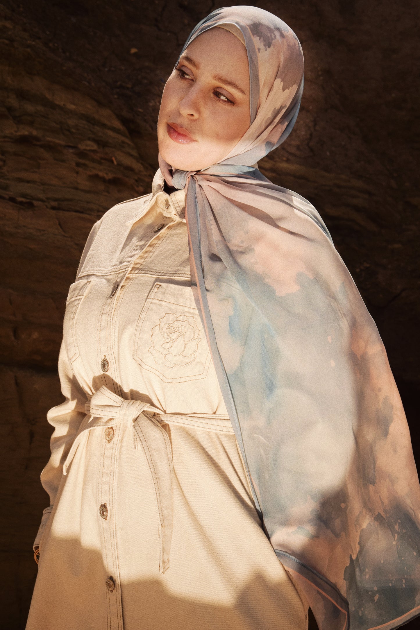 CS Signature Ivory Denim Dress