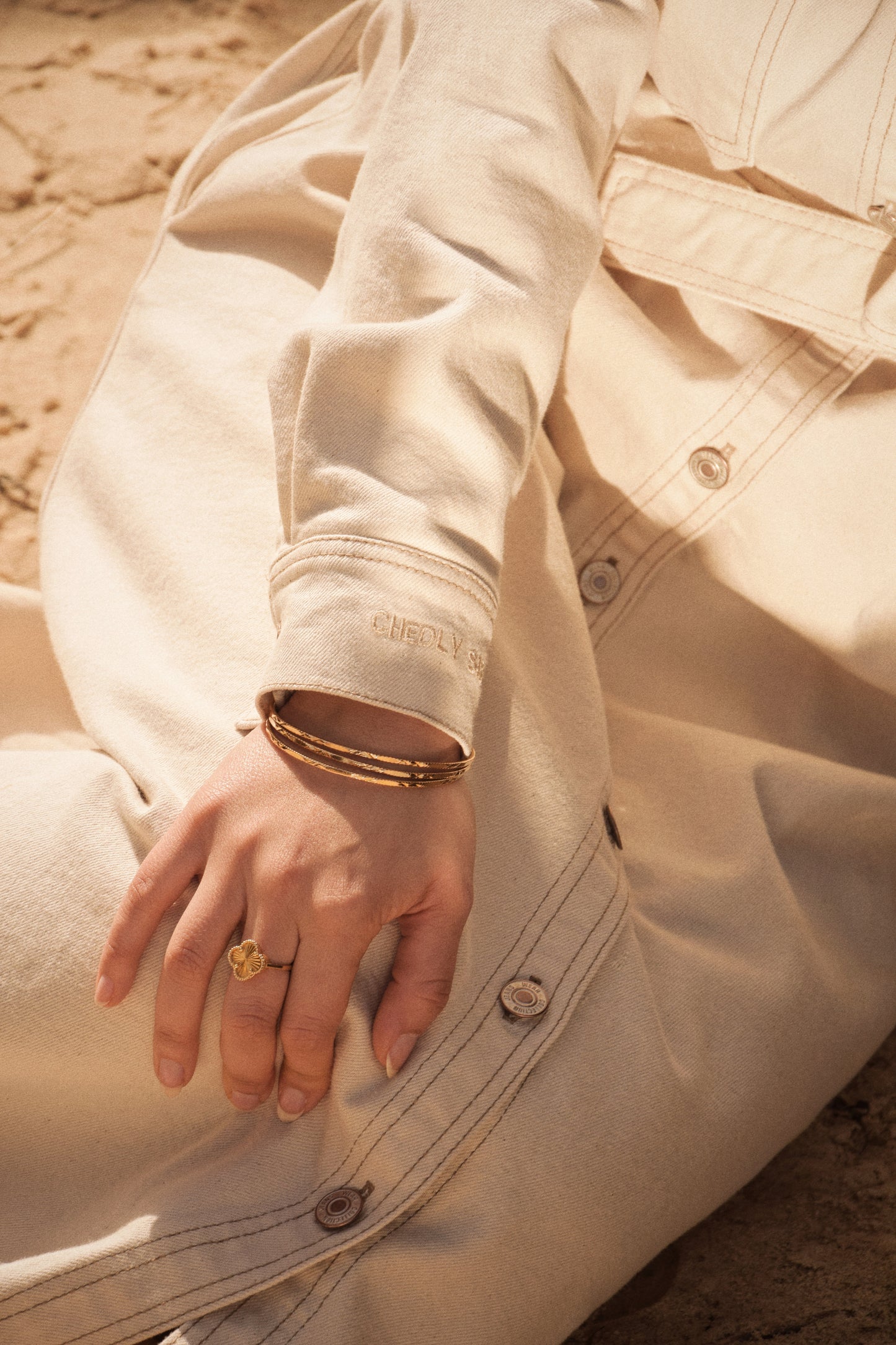 CS Signature Ivory Denim Dress