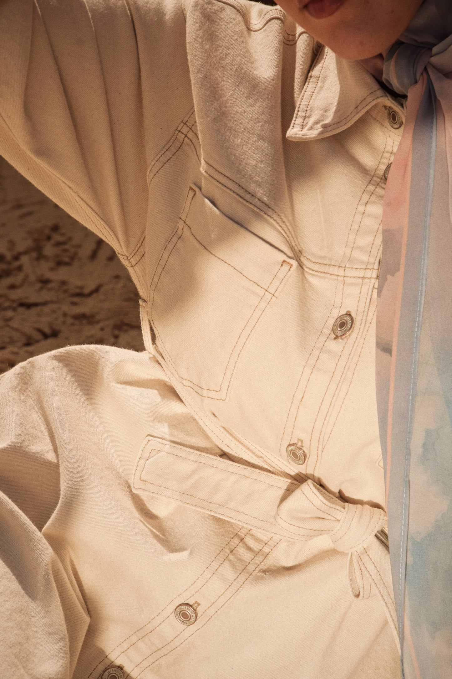 CS Signature Ivory Denim Dress