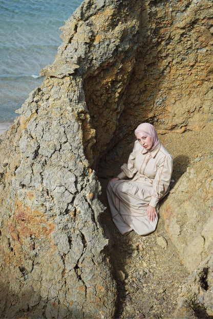 Contrast Trim Cotton Dress