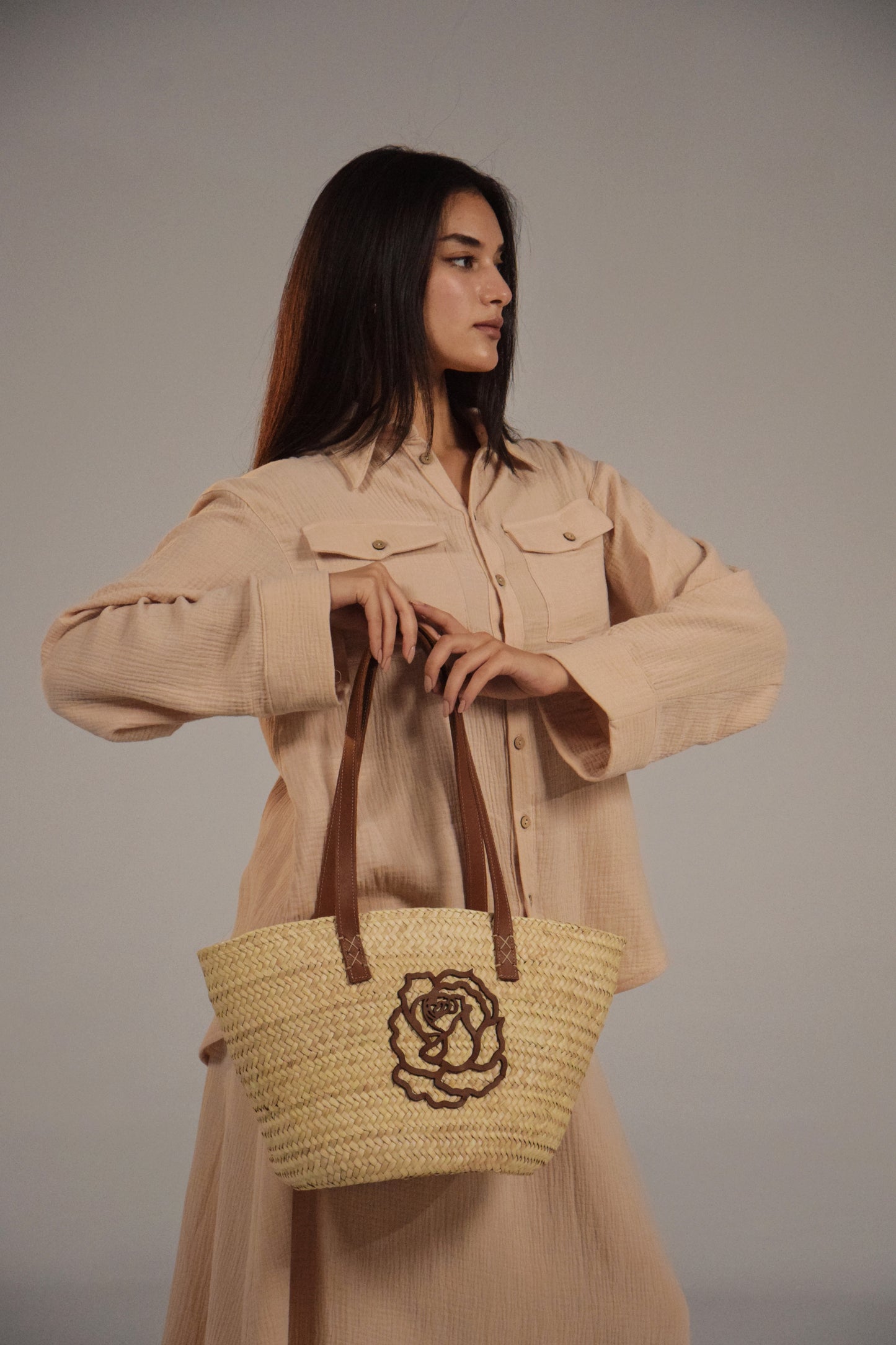 The Midi Signature Basket Bag