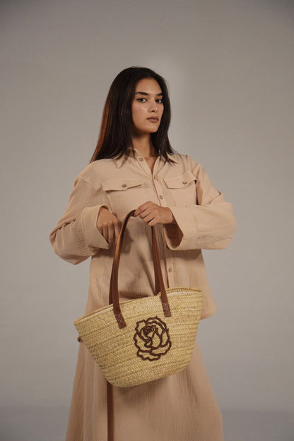 The Midi Signature Basket Bag