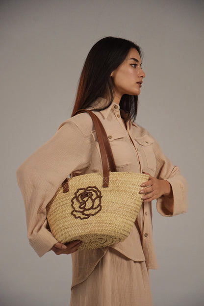The Midi Signature Basket Bag