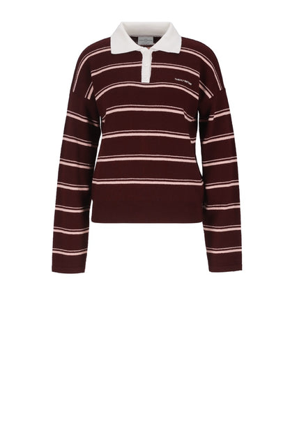 The Soft Stripes Sweatshirt (Burgundy X pink)