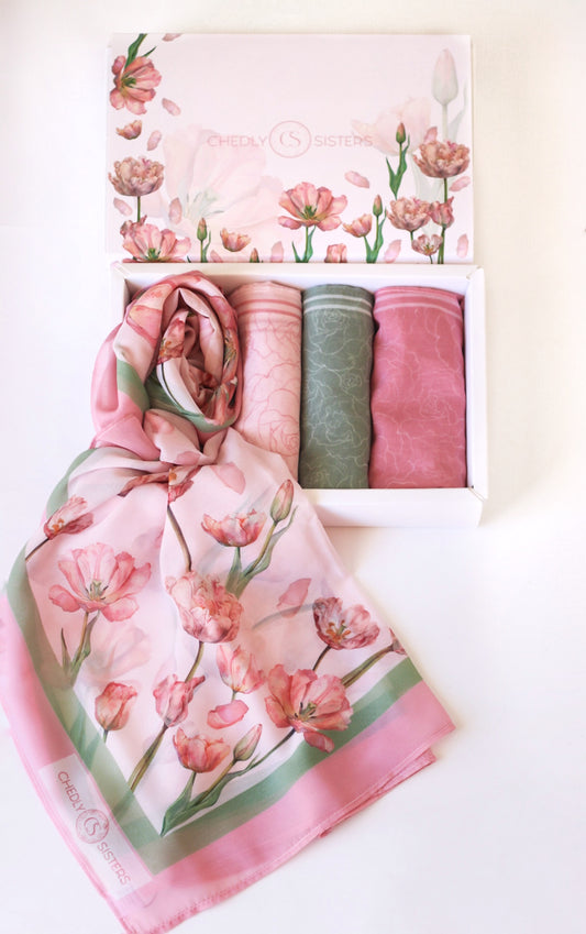 A Tulip For Her Box (Square Scarves)