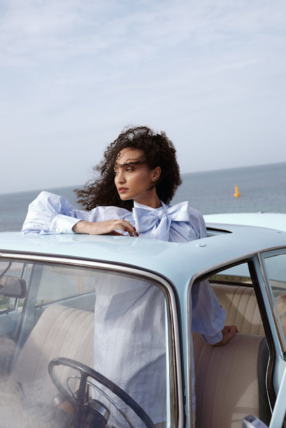 Striped Shirt With Bow