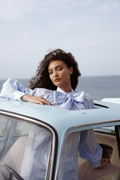 Striped Shirt With Bow