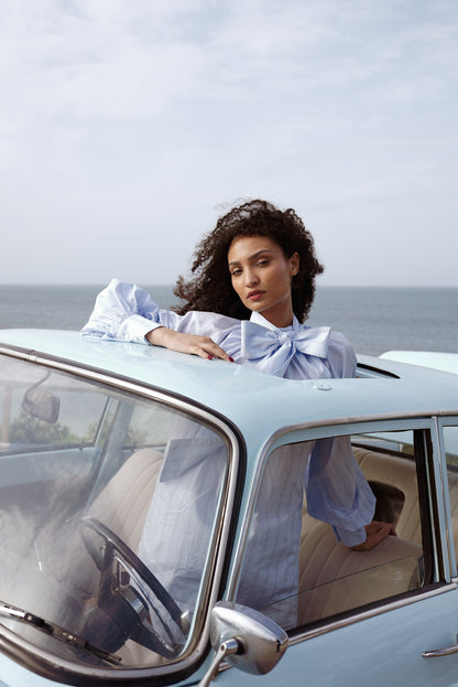 Striped Shirt With Bow