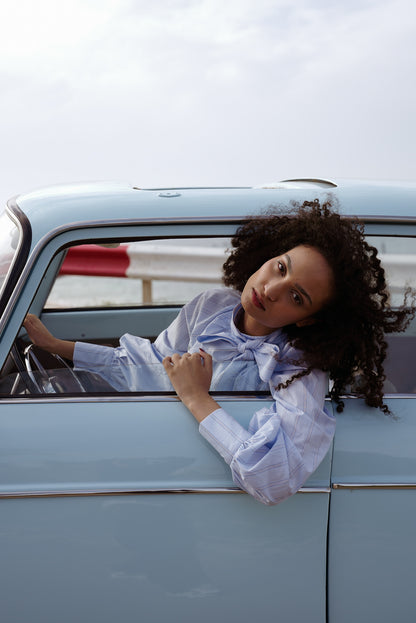 Striped Shirt With Bow