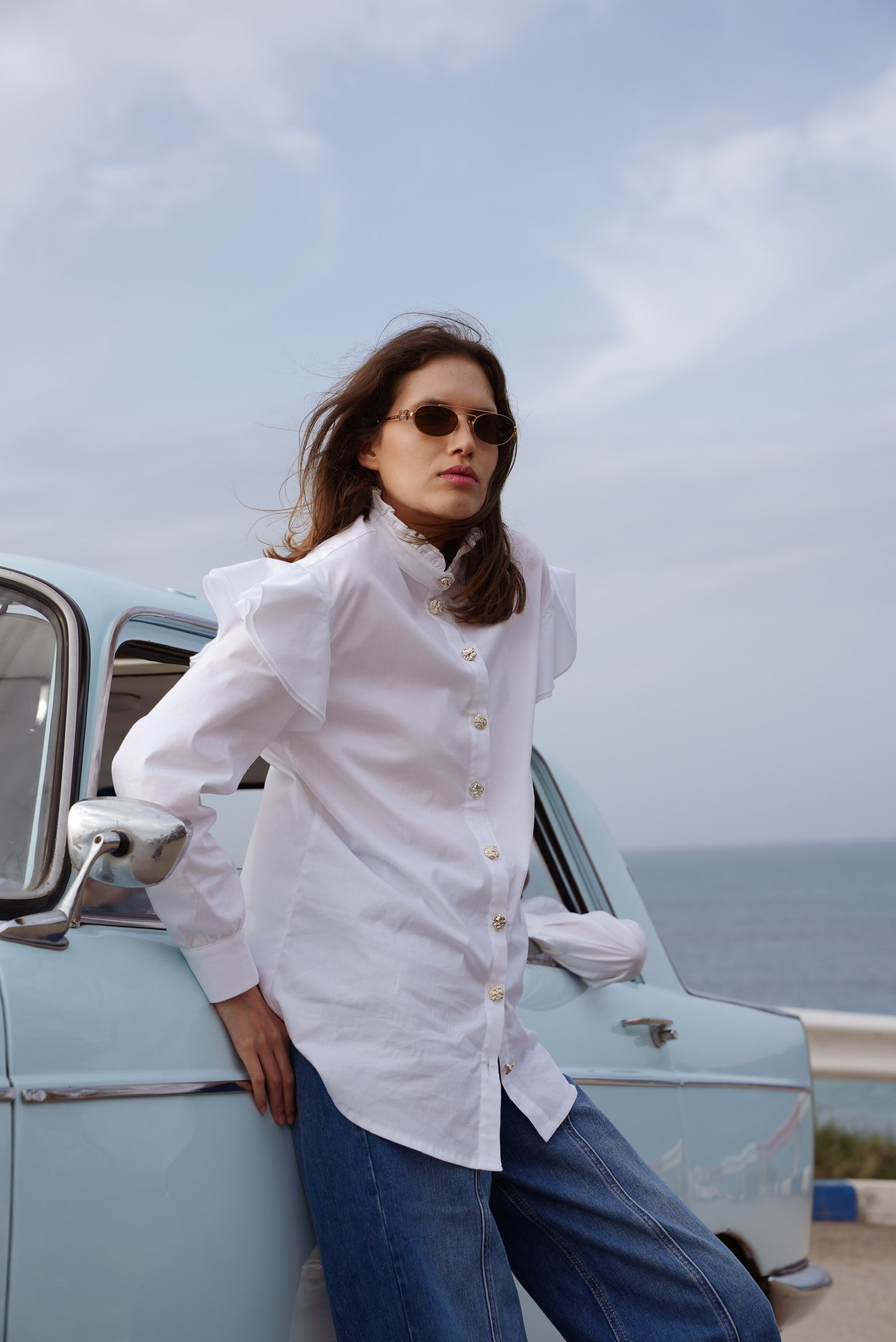 Ruffles White Shirt