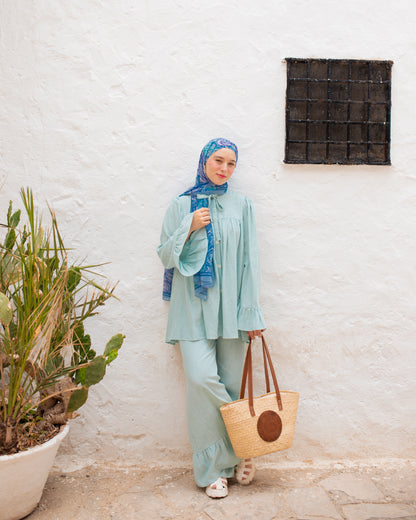 Blue Linen Pants