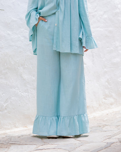 Blue Linen Pants