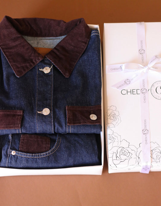 Juliette Denim Velvet Set